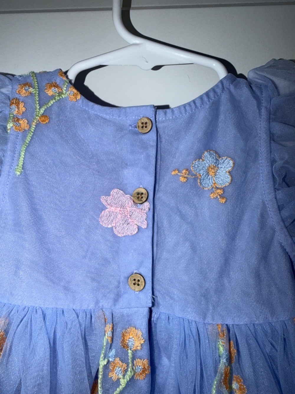 next Lavender Blue Floral Embroidered Tulle Dress - Picture 3 of 4